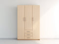 Armoire 3 portes avec 3 tiroirs en bois 120x50x190 cm - bois clair - style moderne