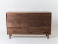 Commode 6 tiroirs en bois 120x45x80 cm - bois brun - style moderne